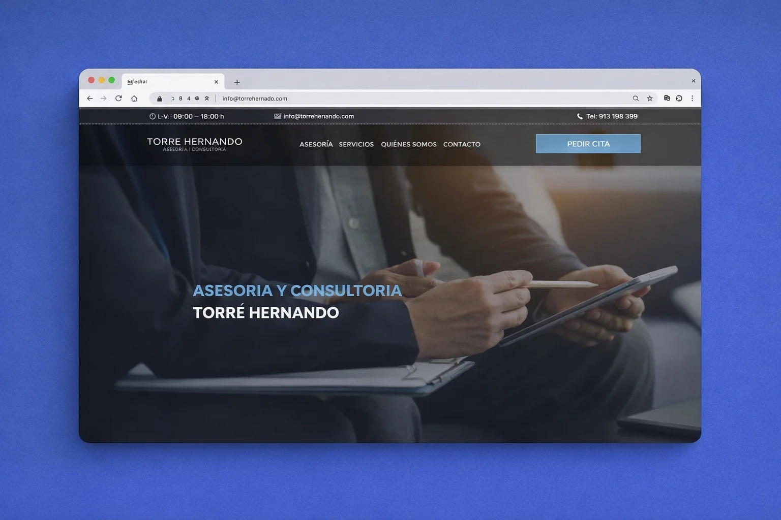 Mockup web Torre Hernando | Asesoría fiscal contable y laboral en Madrid