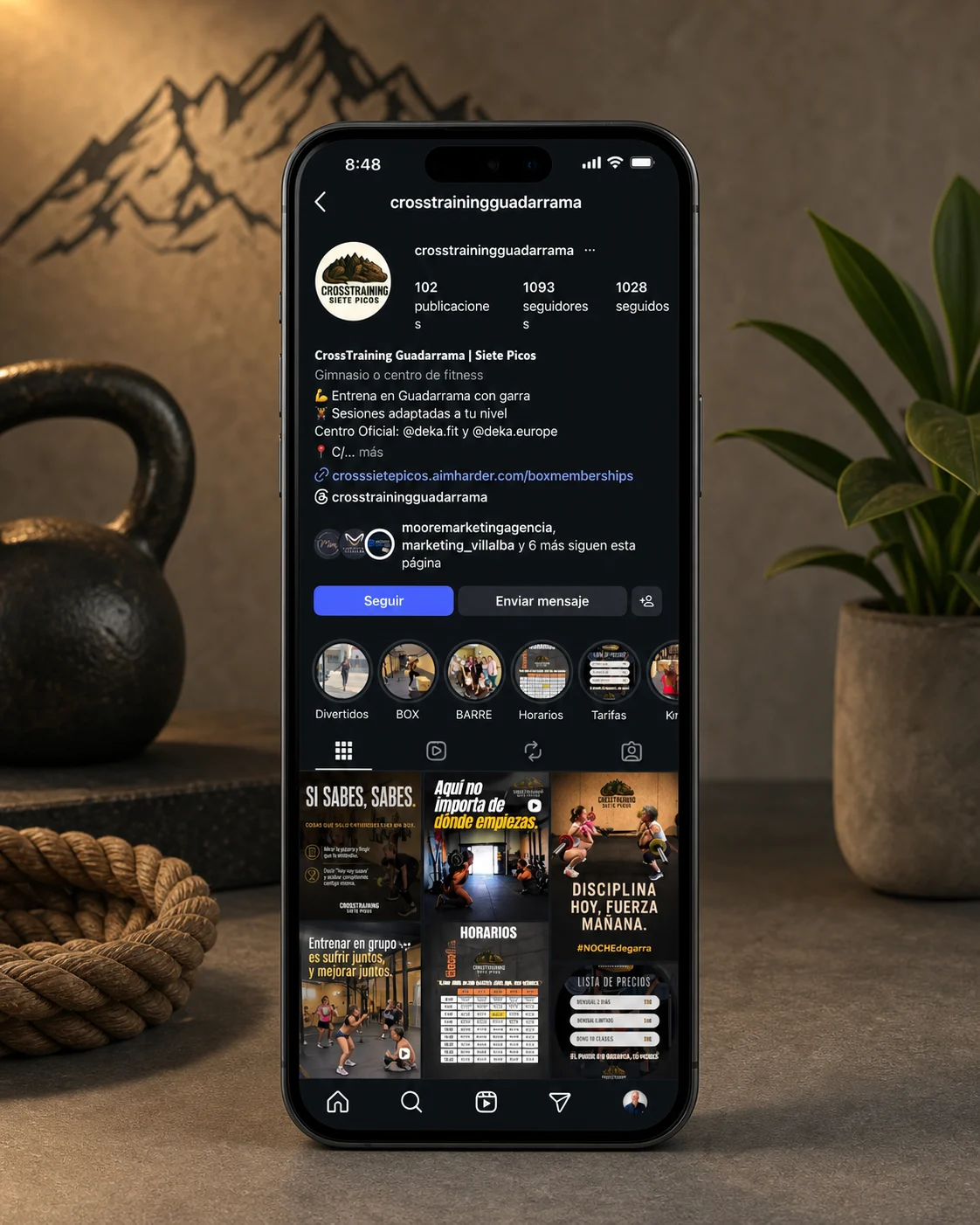 Perfil de Instagram de CrossTraining Siete Picos